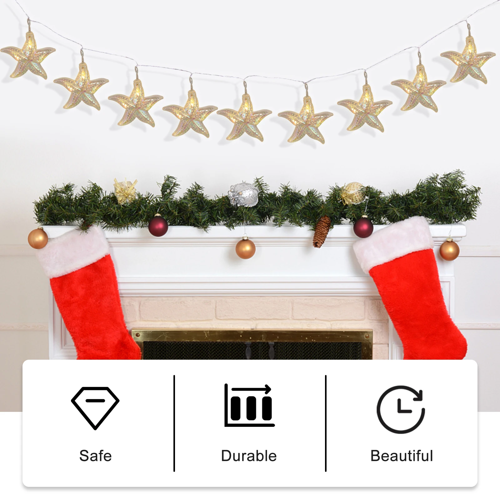 Star Shape LED String Lights Decorative Hanging Party Christmas Decorations Safe Lightweight PC Material
Star Shape LED String Lights Decorative Hanging Party Christmas Decorations Safe Lightweight PC Material