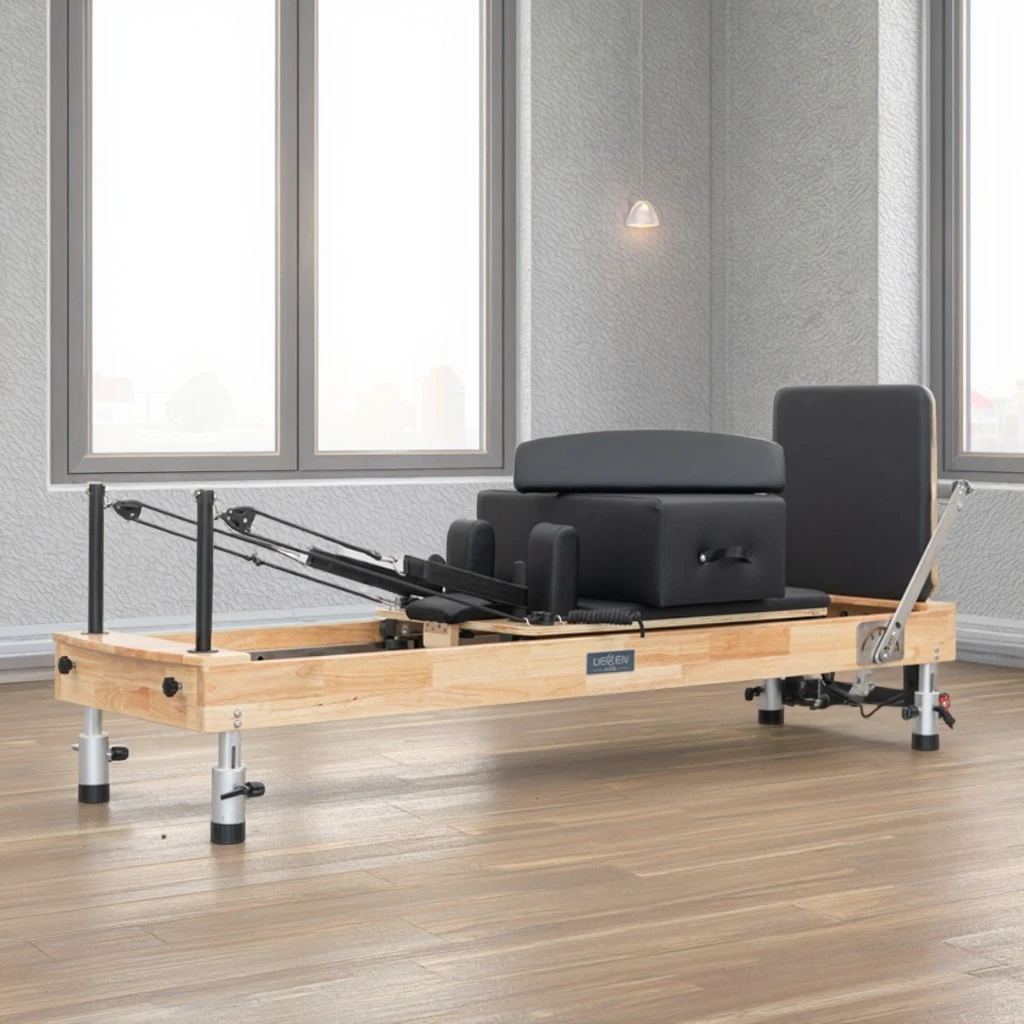 Manufacturers Hot Sale Wood Pilates Reformer Adjustable Foot Support Durable Portable Eco-Friendly Pilates Studio Equipment
Manufacturers Hot Sale Wood Pilates Reformer Adjustable Foot Support Durable Portable Eco-Friendly Pilates Studio Equipment