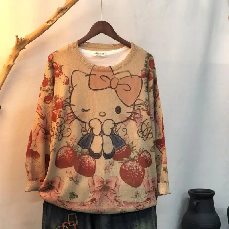 Hot Sanrio Girl Mink Plush Round Neck Sweater Kawaii Hello Kitty Comic Lovely Spring and Autumn Fashion Versatile Sweater New
Hot Sanrio Girl Mink Plush Round Neck Sweater Kawaii Hello Kitty Comic Lovely Spring and Autumn Fashion Versatile Sweater New