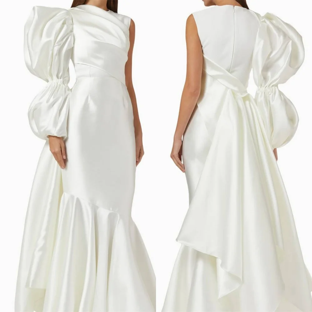 Customized Temperament White Satin Evening Dress Exquisite Crew Neck Puff Sleeves Half Sleeves Mermaid Bespoke Occasion Gowns
Customized Temperament White Satin Evening Dress Exquisite Crew Neck Puff Sleeves Half Sleeves Mermaid Bespoke Occasion Gowns