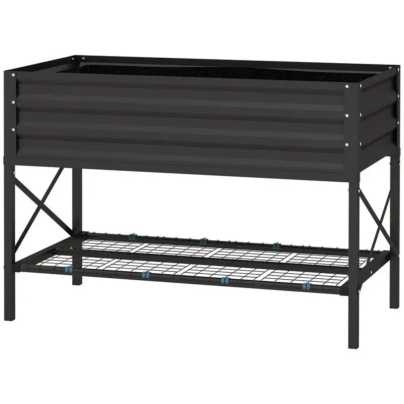 Outsunny Galvanized Raised Garden Bed, Metal Planter Box with Legs, Storage Shelf and Bed Liner, Black
Outsunny Galvanized Raised Garden Bed, Metal Planter Box with Legs, Storage Shelf and Bed Liner, Black