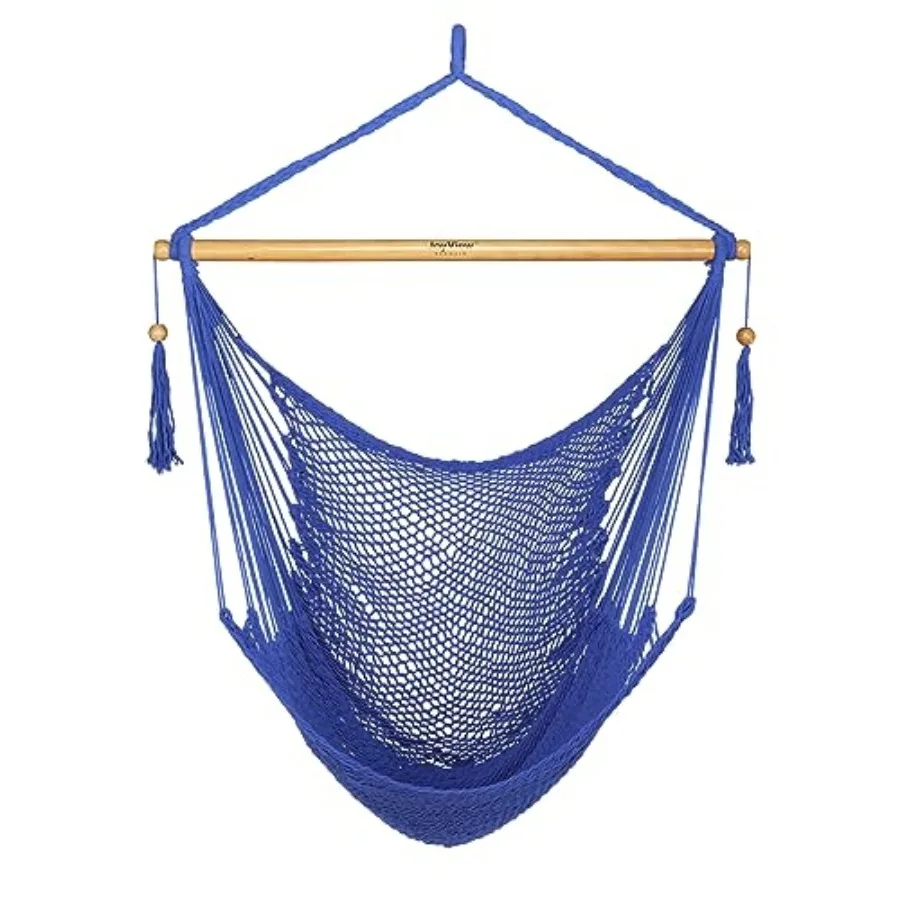 Hammock Chair with Spreader Bar Caribbean Hammock Swing Chair 300 LBS Weight Capacity XL Rope Hanging Chair for Outdoor Indoor
Hammock Chair with Spreader Bar Caribbean Hammock Swing Chair 300 LBS Weight Capacity XL Rope Hanging Chair for Outdoor Indoor