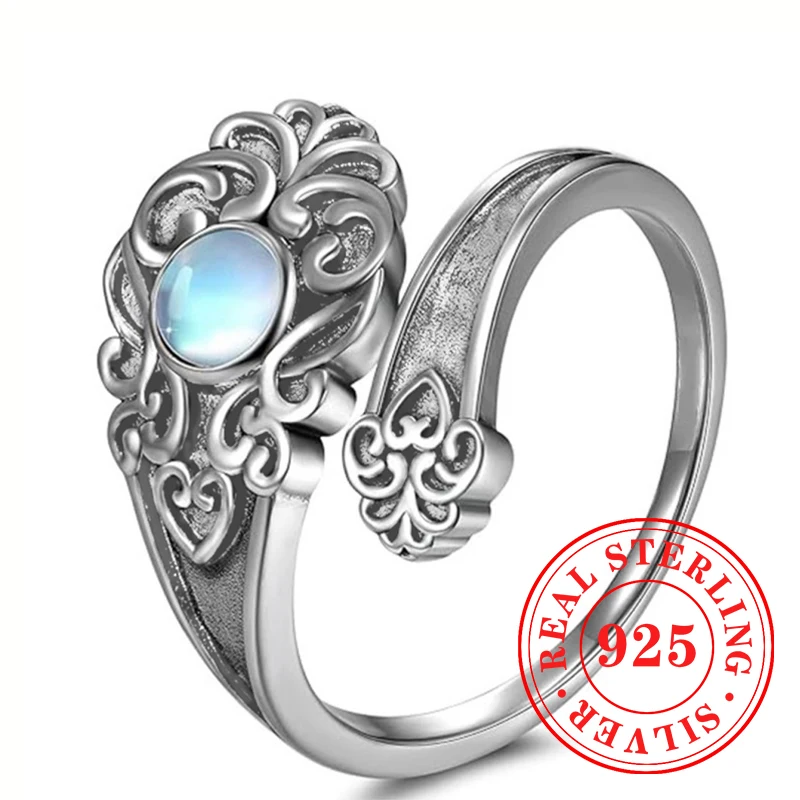 Huitan 925 Sterling Silver Vintage Pattern Opening Rings Women’s Punk Style Accessories Imitation Moon Stone Chic Party Jewelry
Huitan 925 Sterling Silver Vintage Pattern Opening Rings Women’s Punk Style Accessories Imitation Moon Stone Chic Party Jewelry