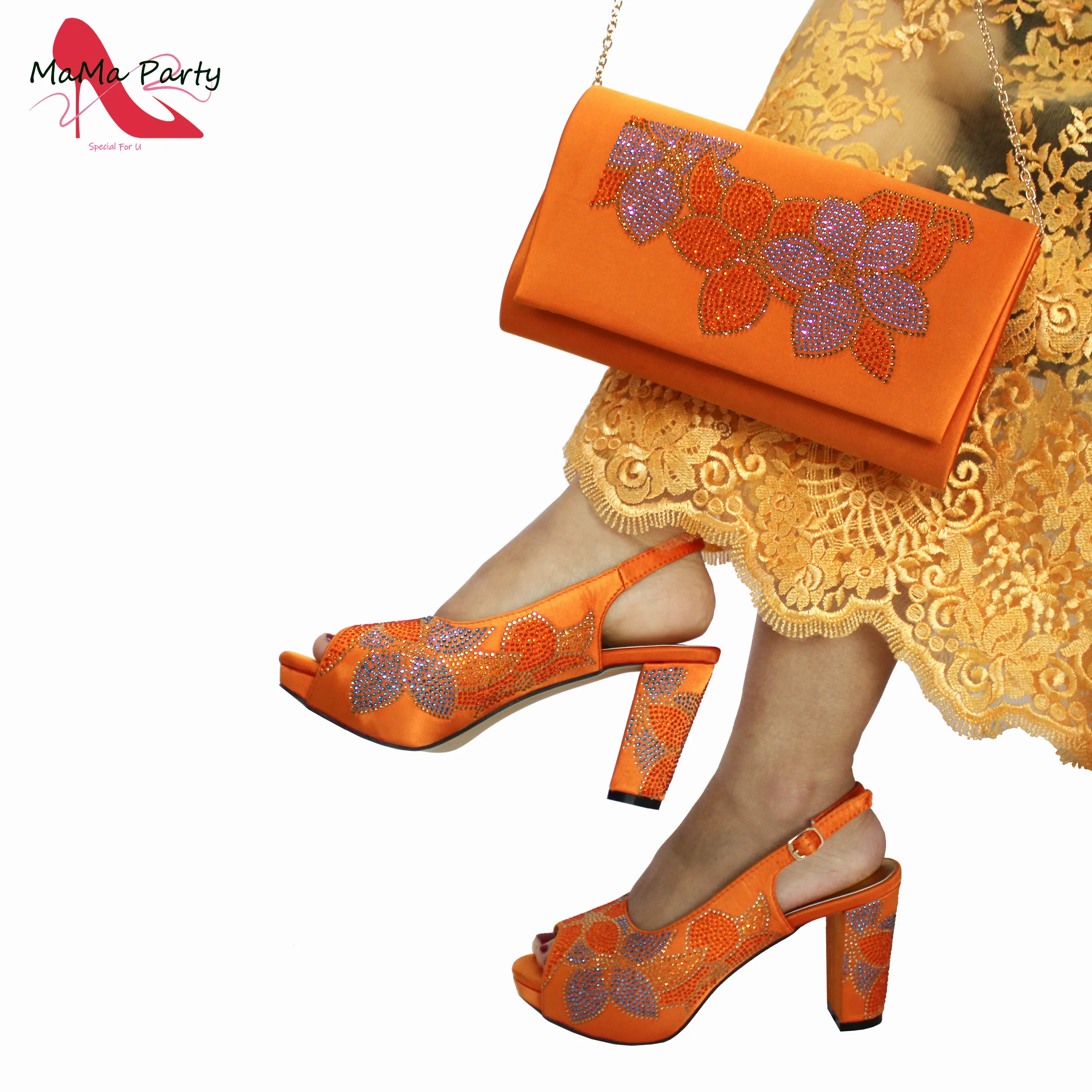 Mature Pumps African Design Women Matching Shoes and Bag Set with Platform in Orange Color High Quality Sandals for Wedding
Mature Pumps African Design Women Matching Shoes and Bag Set with Platform in Orange Color High Quality Sandals for Wedding