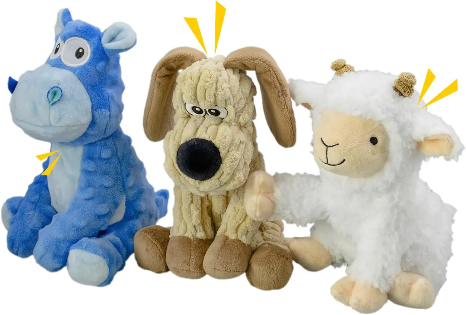 3 Pack Squeaky Stuffed Dog Toys for Indoor & Outdoor Play, Durable Plush Animal Shapes with Crinkle Sounds
3 Pack Squeaky Stuffed Dog Toys for Indoor & Outdoor Play, Durable Plush Animal Shapes with Crinkle Sounds