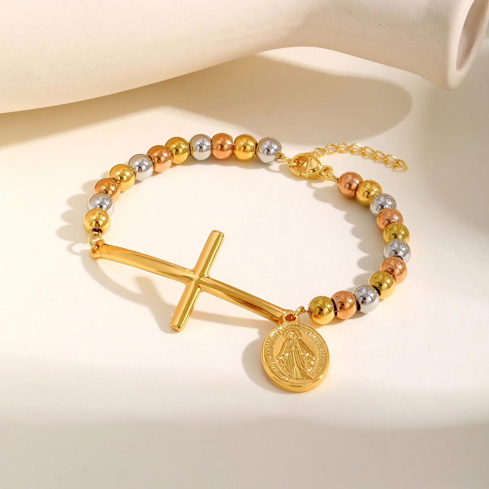 Virgin Mary Rosary Bracelet for Men Women,Stainless Steel Religious Cross Stretch Wristband,Catholic Prayer Jewelry Gifts
Virgin Mary Rosary Bracelet for Men Women,Stainless Steel Religious Cross Stretch Wristband,Catholic Prayer Jewelry Gifts