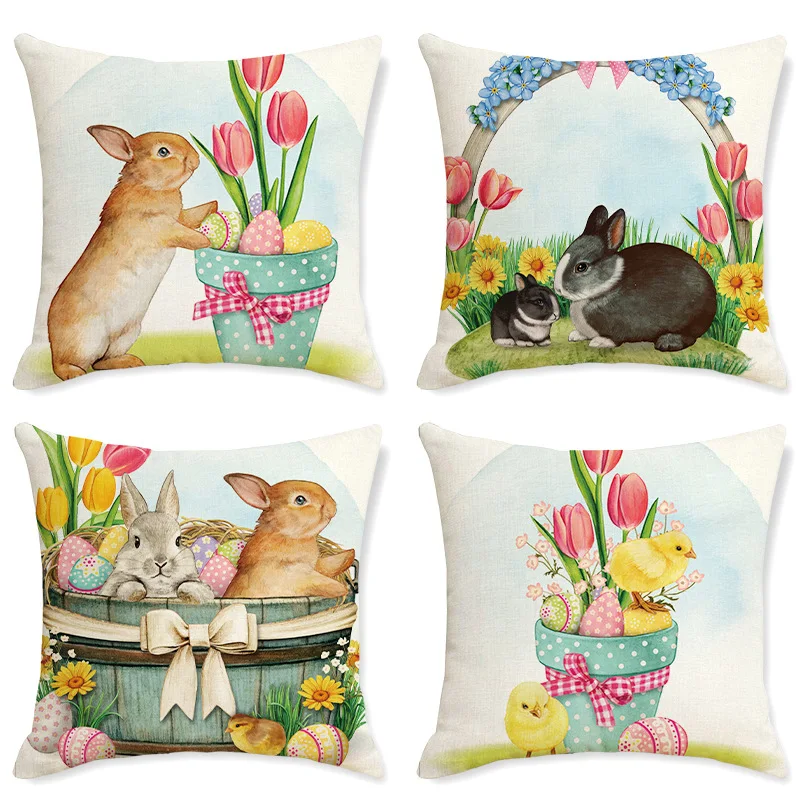 Easter Pillow Covers 45x45cm Set of 4,Farmhouse Decorations Spring Holiday Decor Throw Cushion Case for Home Couch
Easter Pillow Covers 45x45cm Set of 4,Farmhouse Decorations Spring Holiday Decor Throw Cushion Case for Home Couch