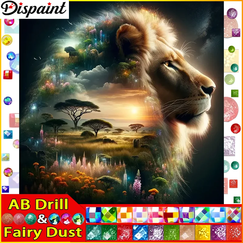 Dispaint Fairy Dust AB Full Diamond "Lion Animal Sunset" DIY 5D Diamond Painting Cross Stitch Home Decor Picture Of Rhinestone
Dispaint Fairy Dust AB Full Diamond "Lion Animal Sunset" DIY 5D Diamond Painting Cross Stitch Home Decor Picture Of Rhinestone
