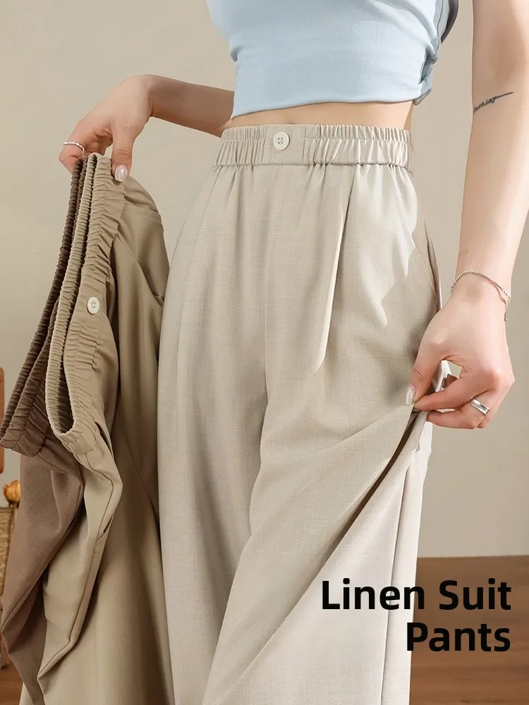 High Waist Wide Leg Pants Women's Summer Thin Loose Cotton Linen Pants Quick Dry Drapey Slim Fit Suspenders
High Waist Wide Leg Pants Women's Summer Thin Loose Cotton Linen Pants Quick Dry Drapey Slim Fit Suspenders