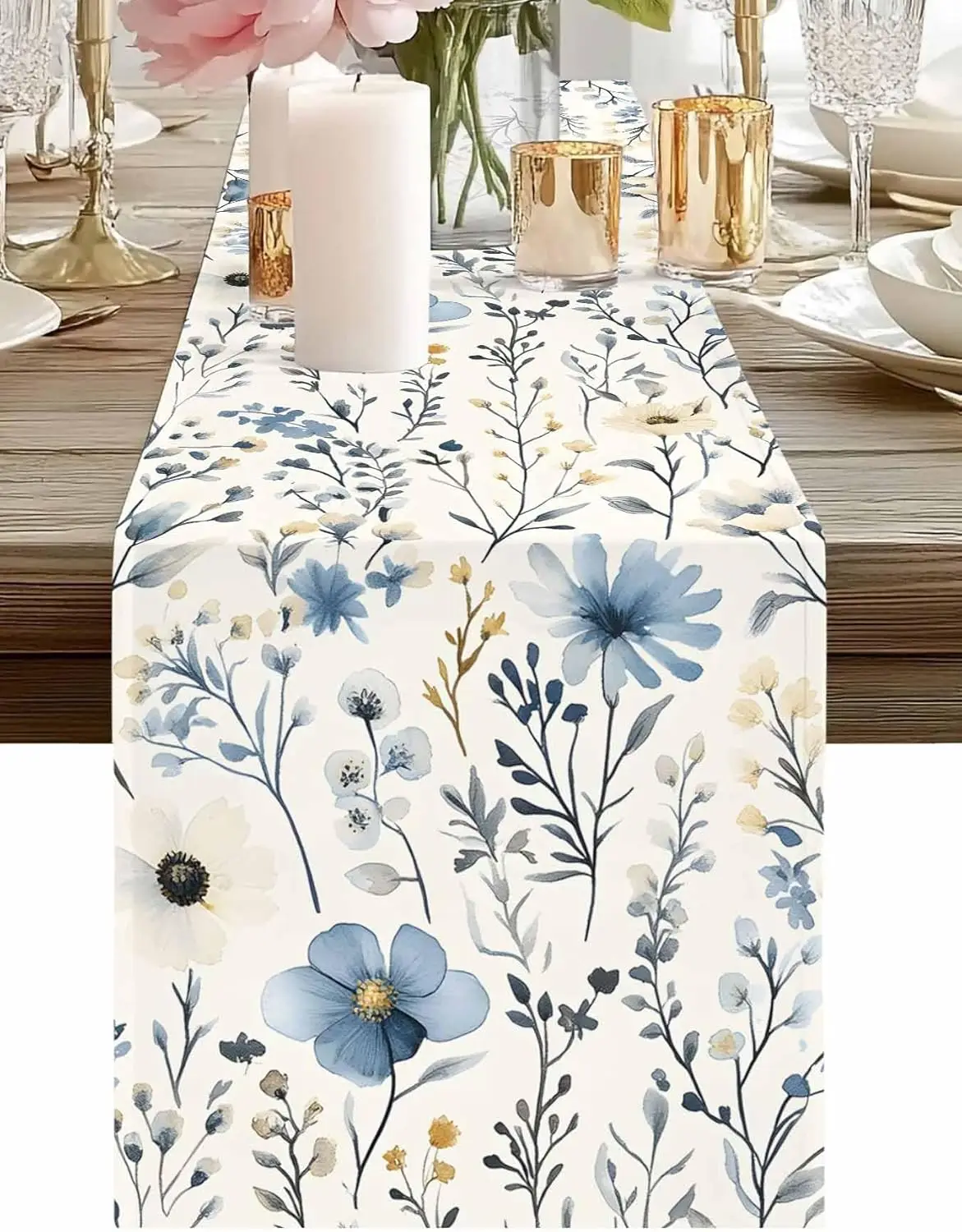 Spring Watercolor Blue Wildflower Leaves Linen Table Runner Party Decor Washable Kitchen Dining Table Runner Wedding Decoration
Spring Watercolor Blue Wildflower Leaves Linen Table Runner Party Decor Washable Kitchen Dining Table Runner Wedding Decoration