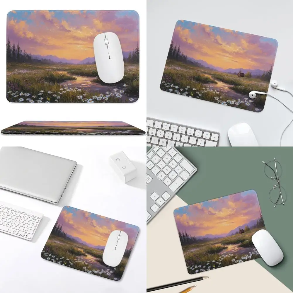 Nature-Inspired Wooden Cabin Mouse Pad with Wildflowers for Small Office Desks and Laptops, featuring Anti-Slip Rubber Base 
Nature-Inspired Wooden Cabin Mouse Pad with Wildflowers for Small Office Desks and Laptops, featuring Anti-Slip Rubber Base