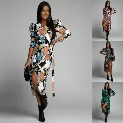 Women Floral Print Midi Dresses For 2024 Summer Vacation Beach Boho Sexy V Neck Lace Up Front Split Shirt Green Dresses Robes
Women Floral Print Midi Dresses For 2024 Summer Vacation Beach Boho Sexy V Neck Lace Up Front Split Shirt Green Dresses Robes