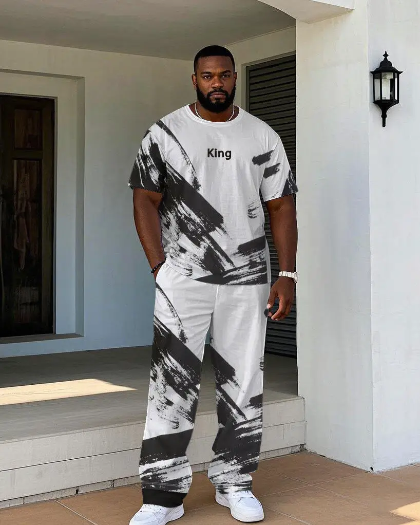 S-9XL Big and Tall Men King Print Abstract Brushstroke 2-Piece T-Shirt & Pants Set
S-9XL Big and Tall Men King Print Abstract Brushstroke 2-Piece T-Shirt & Pants Set