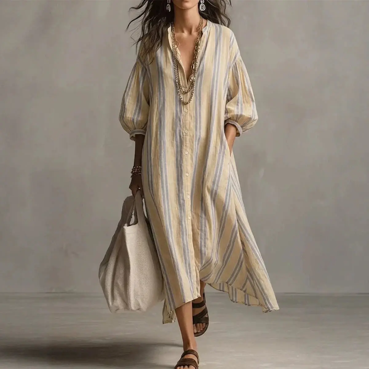 Vintage Printed Maxi Dresses For Women Casual Striped Printed Loose Beach Holiday Long Dresses For Women Party Dress Boho
Vintage Printed Maxi Dresses For Women Casual Striped Printed Loose Beach Holiday Long Dresses For Women Party Dress Boho