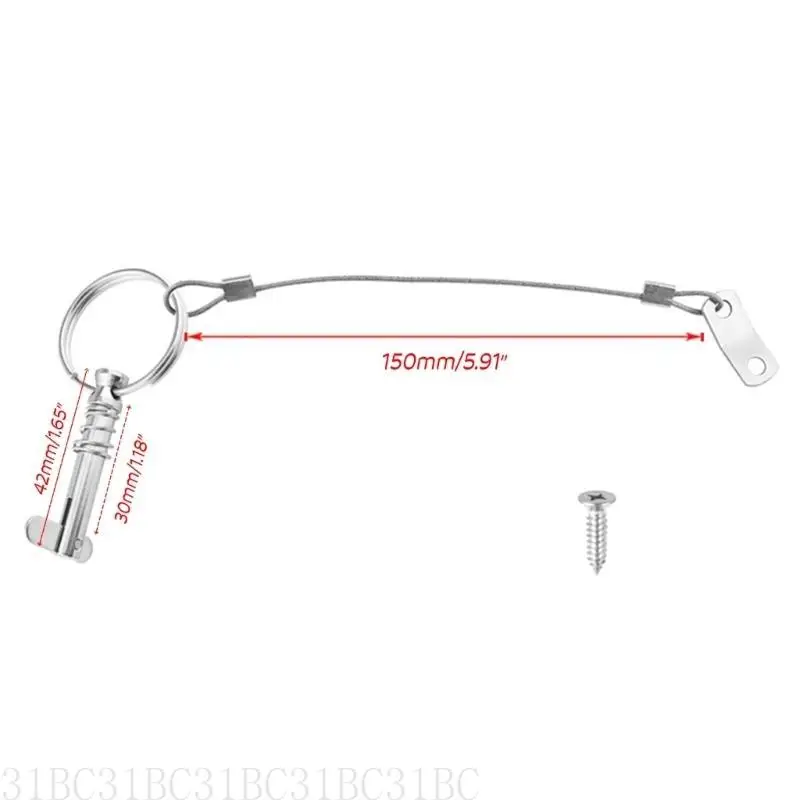 652F Full 316 Stainless Steel Quick Release Pin 6.3mm 1/4 inch with Lanyard for Boat Bimini Top Deck Hinge Marine Hardware
652F Full 316 Stainless Steel Quick Release Pin 6.3mm 1/4 inch with Lanyard for Boat Bimini Top Deck Hinge Marine Hardware