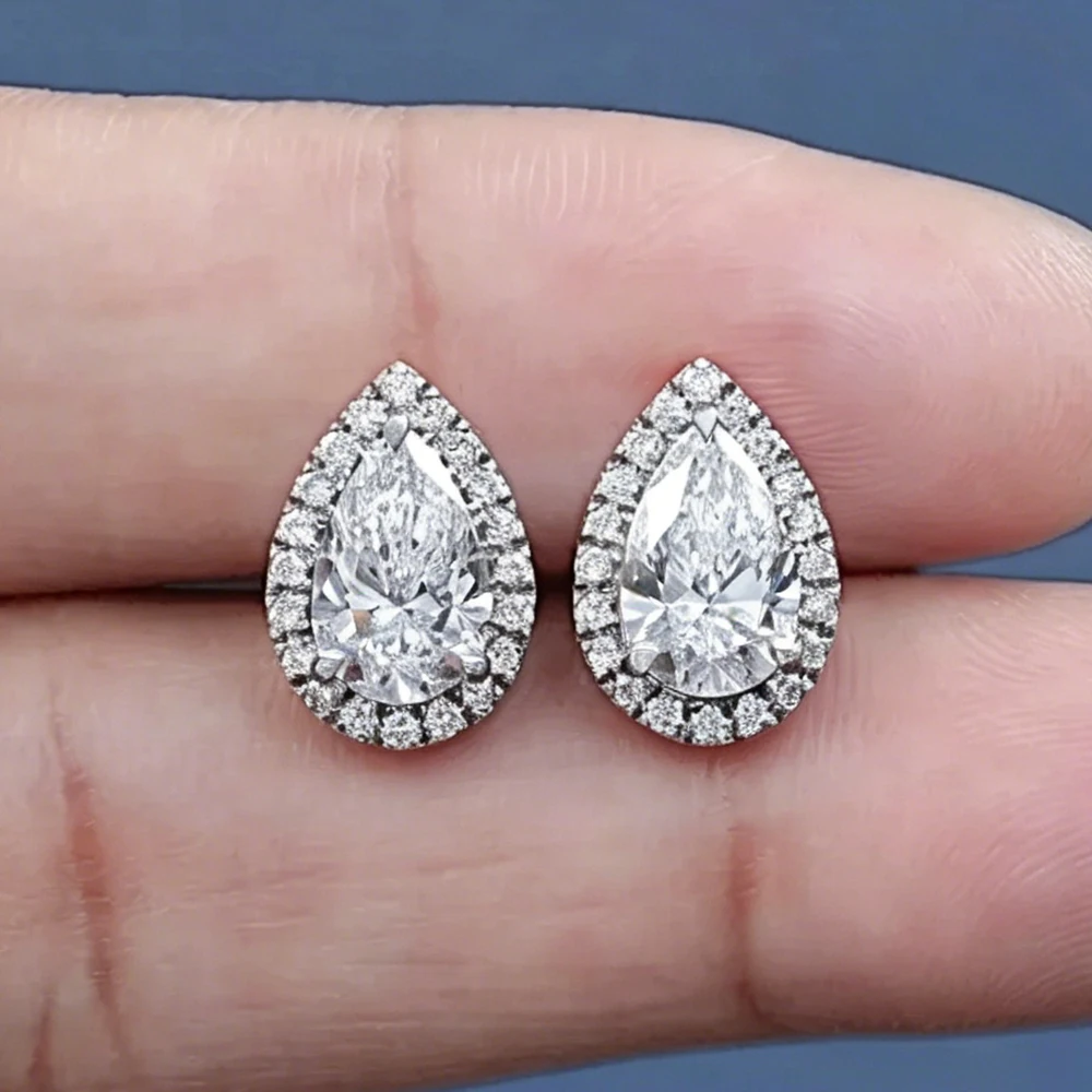 0.5CT 1CT Waterdrop Shape Moissanite Stud Earring for Women Pear Cut Lab Diamond With Certified 925 Sterling Silver Jewelry Gift
0.5CT 1CT Waterdrop Shape Moissanite Stud Earring for Women Pear Cut Lab Diamond With Certified 925 Sterling Silver Jewelry Gift