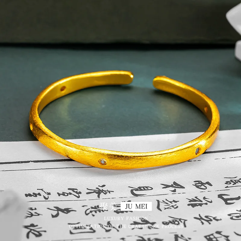 9999 24K real gold store same gold women's bracelet with open diamond design luxury jewelry
9999 24K real gold store same gold women's bracelet with open diamond design luxury jewelry