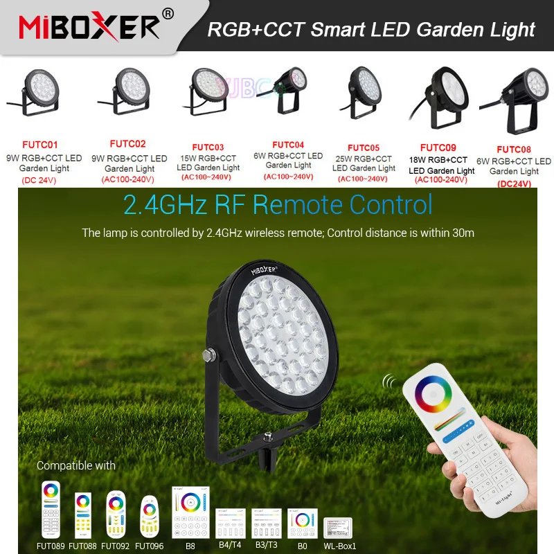 Miboxer 6W 9W 15W 18W 25W RGBCCT Smart LED Garden Light 24V 110V 220V Lawn Lamp Waterproof Outdoor Lights 2.4G Remote control
Miboxer 6W 9W 15W 18W 25W RGBCCT Smart LED Garden Light 24V 110V 220V Lawn Lamp Waterproof Outdoor Lights 2.4G Remote control