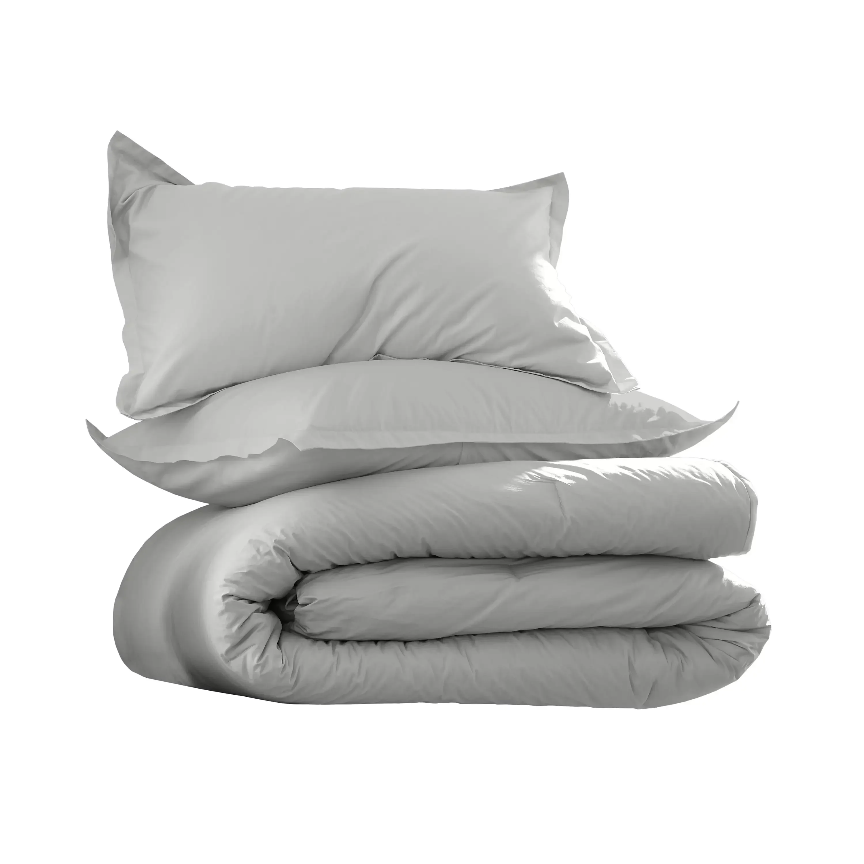 Organic Cotton Twin Comforter Set with Solid White Design and Light Grey Accents
Organic Cotton Twin Comforter Set with Solid White Design and Light Grey Accents
