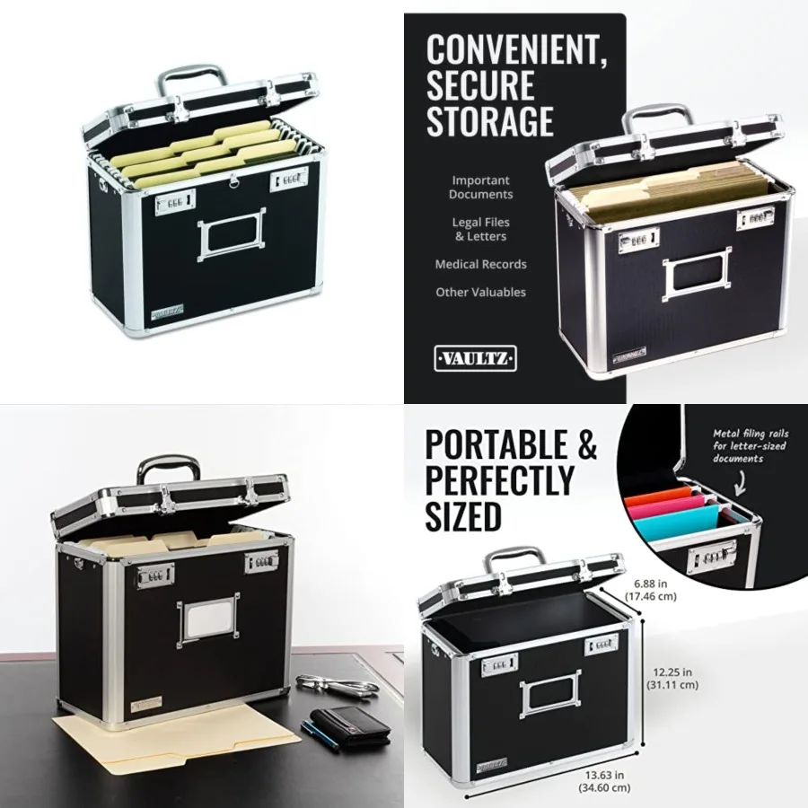 File Organizer Storage Box - 14 x 7 x 12.19 Inch Size, Portable Locking Storage Totes with Dual Combination Locks for Filing Of
File Organizer Storage Box - 14 x 7 x 12.19 Inch Size, Portable Locking Storage Totes with Dual Combination Locks for Filing Of