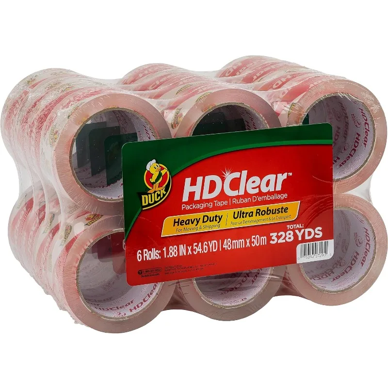 Duck HD Clear Packing Tape - 24 Rolls, 1312 Yards - Heavy Duty Packaging Tape for Shipping, Mailing, Moving & Storage - Clear
Duck HD Clear Packing Tape - 24 Rolls, 1312 Yards - Heavy Duty Packaging Tape for Shipping, Mailing, Moving & Storage - Clear