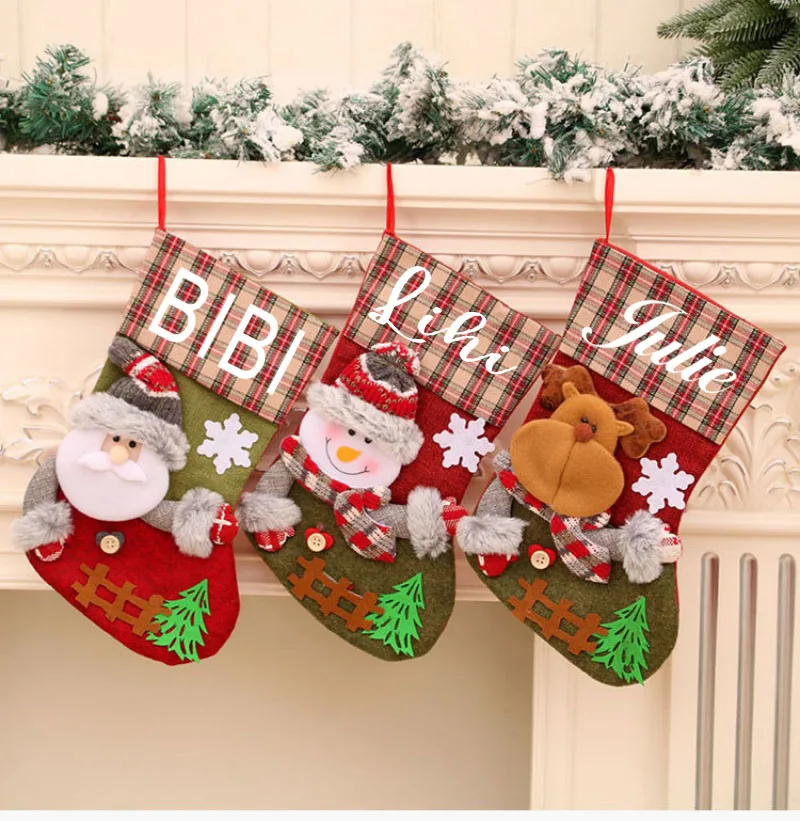 Personalized Printing New large Grid Fence Christmas Socks Christmas Decorations Christmas Children's Gift Bags
Personalized Printing New large Grid Fence Christmas Socks Christmas Decorations Christmas Children's Gift Bags