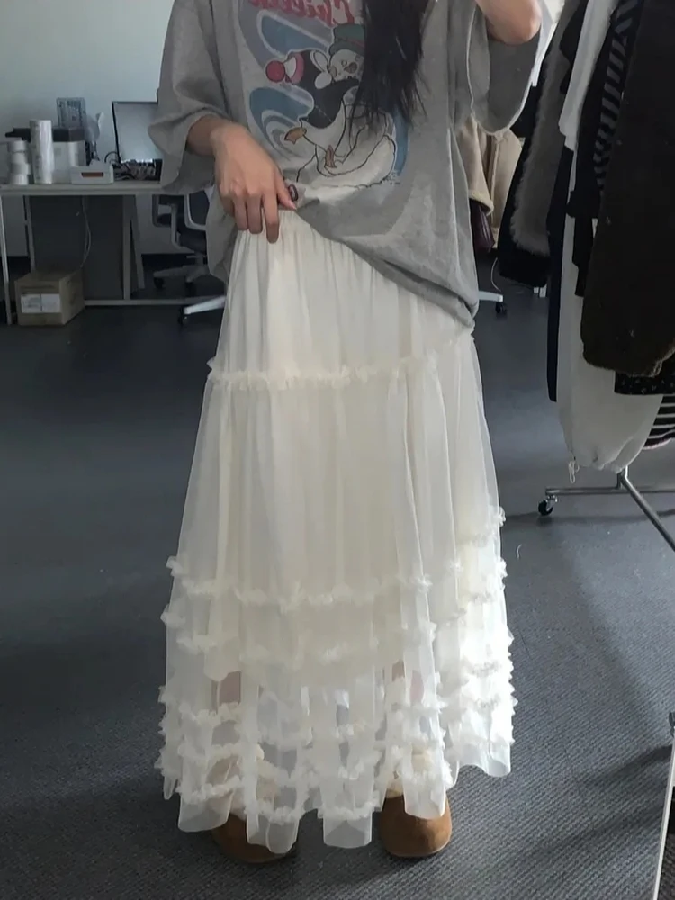 Elastic Waist f Skirt Women's Me Gored Skirt Cake Sle Long Skirt Sweet Aosphere Versatile Wooden Trim Skirt
Elastic Waist f Skirt Women's Me Gored Skirt Cake Sle Long Skirt Sweet Aosphere Versatile Wooden Trim Skirt