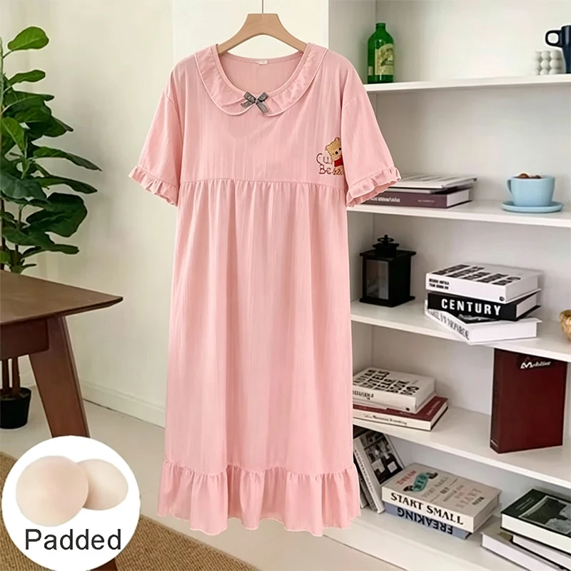 Women's Clothing Plus Size Nightgown Summer Short-Sleeved Pajamas Loose Korean Version Can Be Worn Outside The Fat Home Wear
Women's Clothing Plus Size Nightgown Summer Short-Sleeved Pajamas Loose Korean Version Can Be Worn Outside The Fat Home Wear