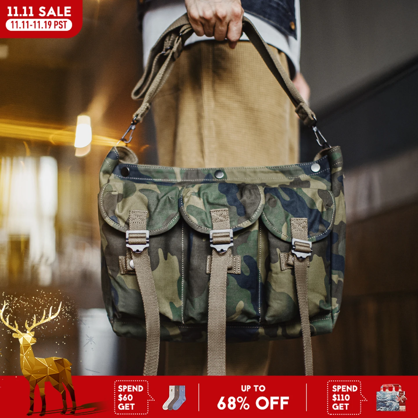 Maden Vintage Men's Tactical Crossbody Bag Camouflage Cotton Messenger Bag Large Capacity Outdoor Jungle Training Shoulder Pack
Maden Vintage Men's Tactical Crossbody Bag Camouflage Cotton Messenger Bag Large Capacity Outdoor Jungle Training Shoulder Pack