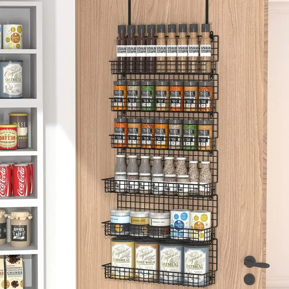 6-Tier Spice Rack Organizer with Door Hook, Wall Mounted & Over the Door Spice Racks or Kitchen Pantry Door Cabinet, Two Size, L
6-Tier Spice Rack Organizer with Door Hook, Wall Mounted & Over the Door Spice Racks or Kitchen Pantry Door Cabinet, Two Size, L