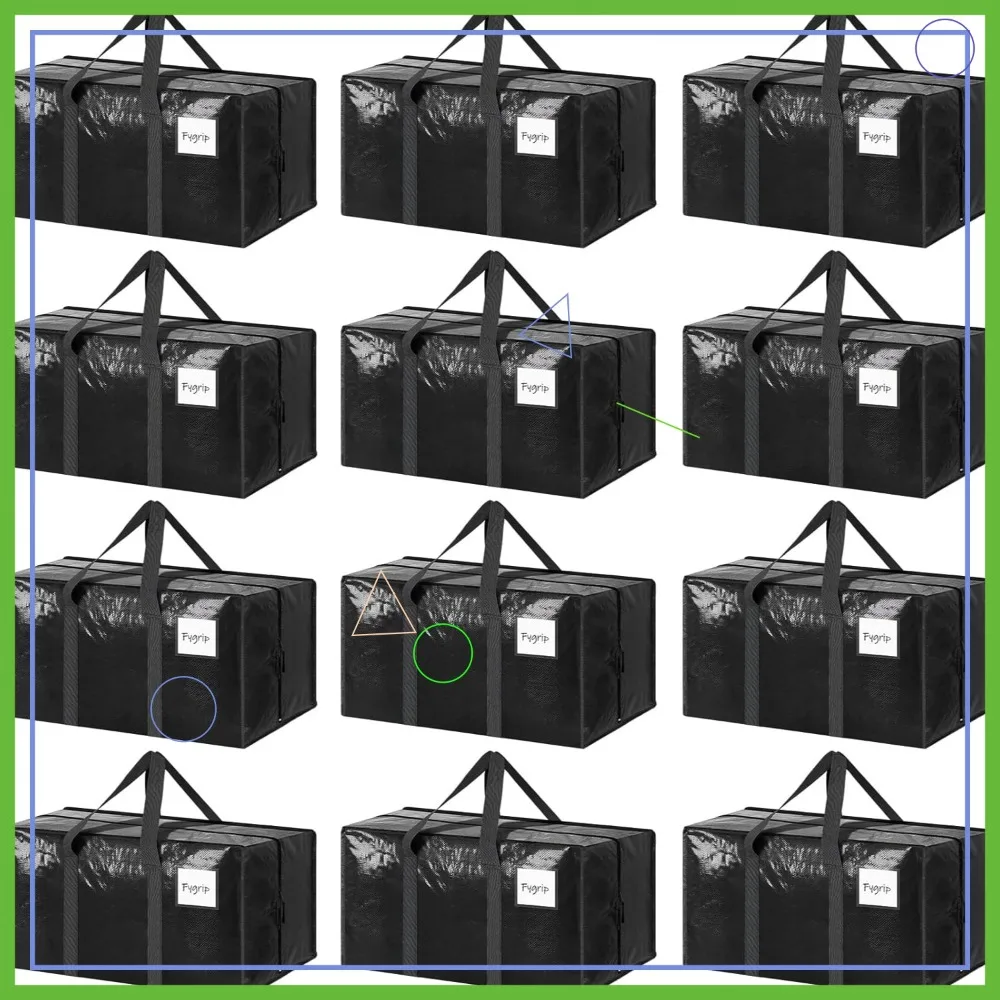 12-Pack Heavy Duty Moving Bags with Strong Zipper, Comfortable Handles for Storage and Packing
12-Pack Heavy Duty Moving Bags with Strong Zipper, Comfortable Handles for Storage and Packing