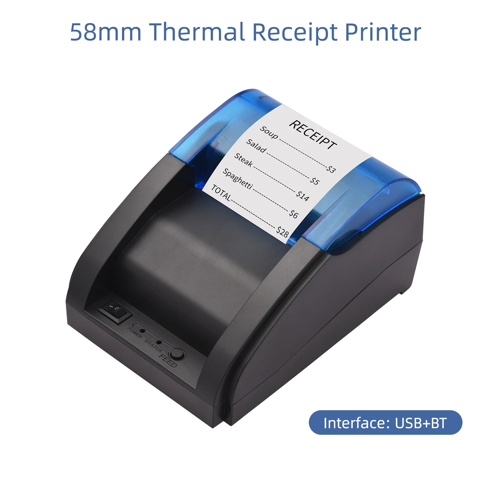58mm USB Thermal Receipt Printer Direct Thermal for Ticket Bill Printing USB Connection Compatible with IOS Android Windows