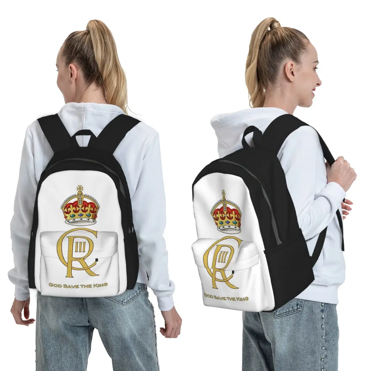 Charles III Royal Cypher, King Charles III, Charles Rex Backpack Student BookBag School Bag Computer Shoulder Bags for Men Women
Charles III Royal Cypher, King Charles III, Charles Rex Backpack Student BookBag School Bag Computer Shoulder Bags for Men Women