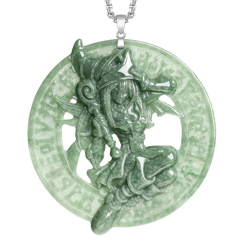 S Myanmar Jadeite Black Magic Girl Pendant Necklace Gifts for Women Talismans 925 Silver Burmese Jade Fashion Accessories
S Myanmar Jadeite Black Magic Girl Pendant Necklace Gifts for Women Talismans 925 Silver Burmese Jade Fashion Accessories