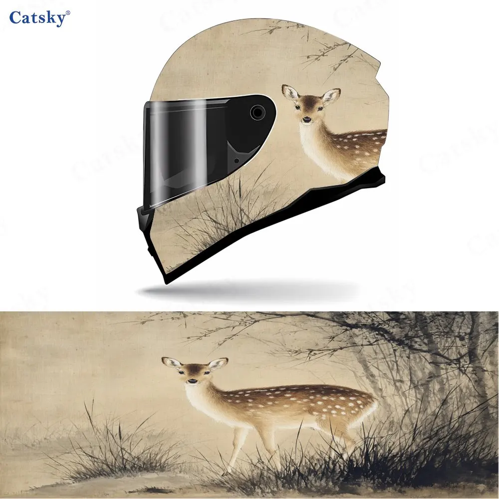 Ink wash deer PVC material self-adhesive waterproof motorcycle helmet sticker, paste firmly and do not fall, waterproof and weat
Ink wash deer PVC material self-adhesive waterproof motorcycle helmet sticker, paste firmly and do not fall, waterproof and weat