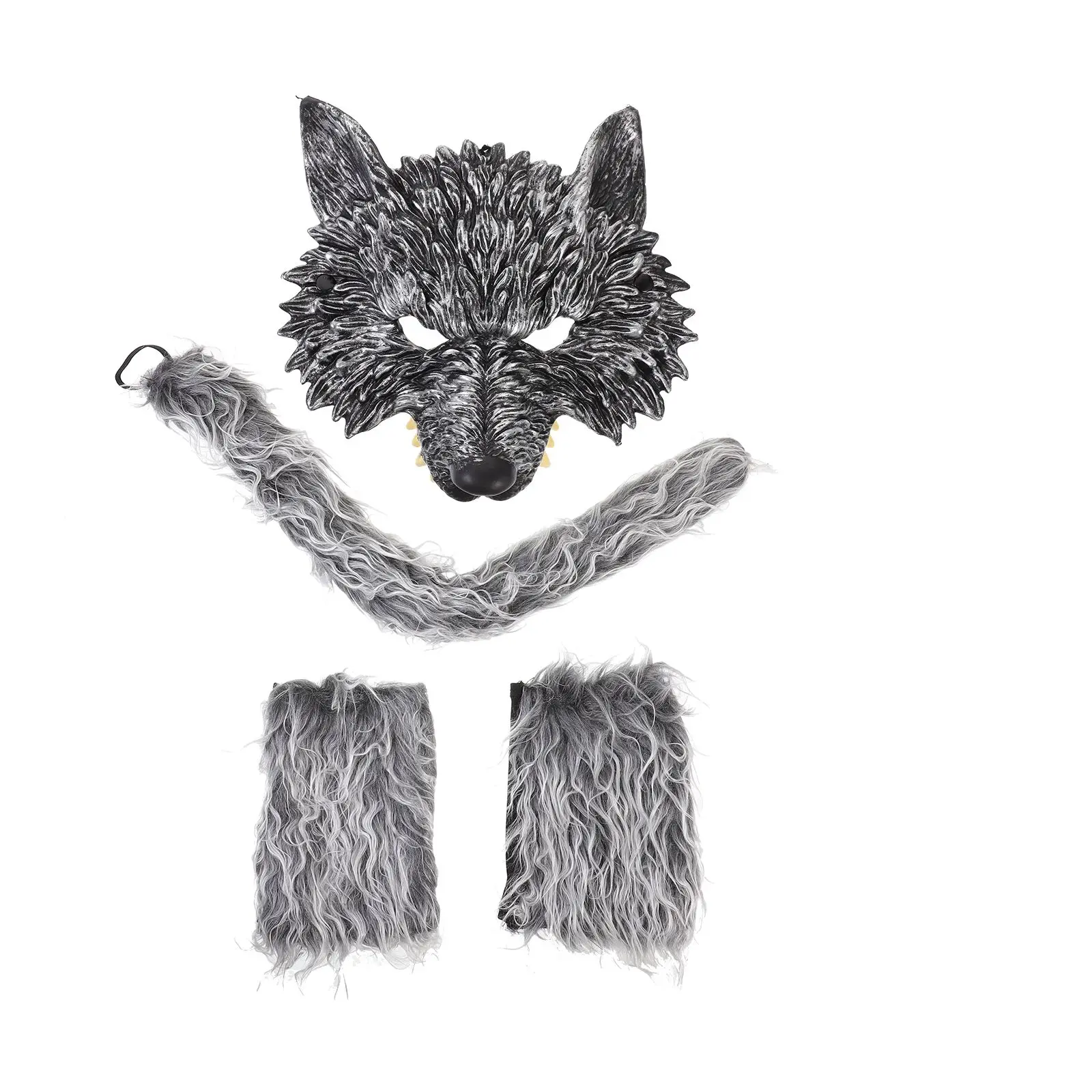 Wolf 3-Piece Set Lightweight Durable Halloween Christmas Party Costume Accessories Wolf Mask Gloves Tail Decor Animal Cosplay
Wolf 3-Piece Set Lightweight Durable Halloween Christmas Party Costume Accessories Wolf Mask Gloves Tail Decor Animal Cosplay