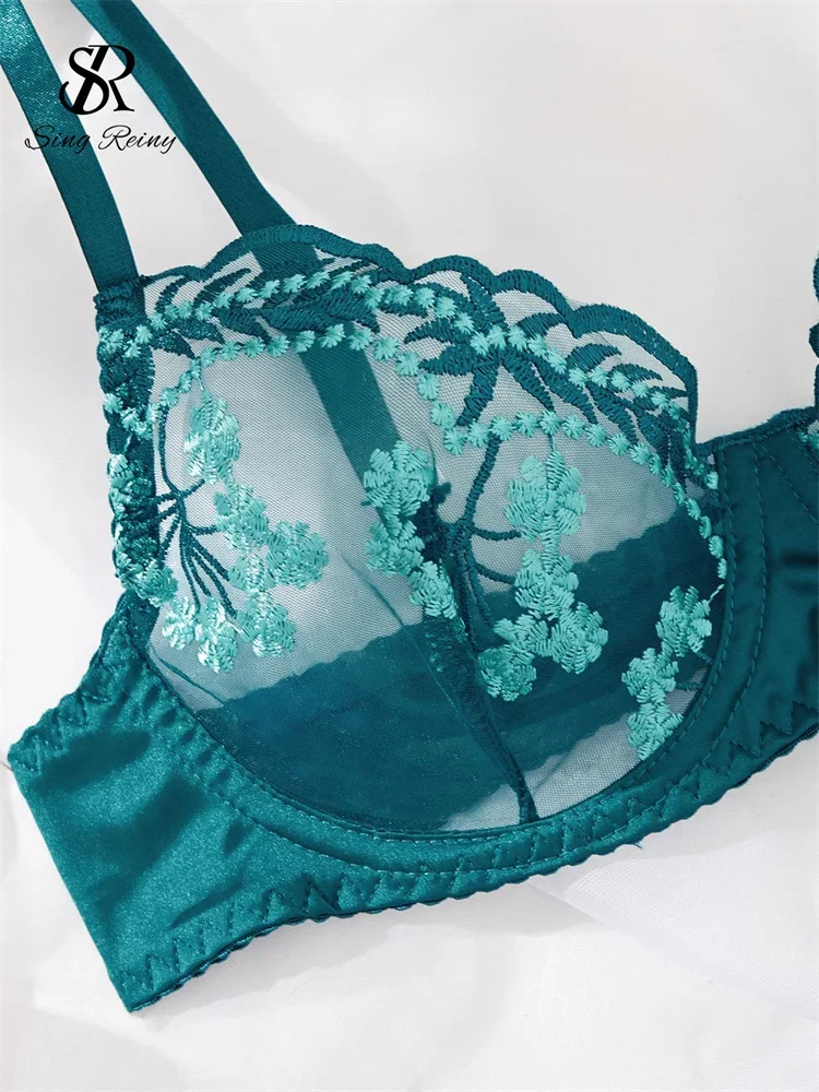 SINGREINY Embroidery Mesh Sexy Lingerie Suits Women Garter Transparent 4 Pieces Sets Ladies Floral Underwear Shapewear Sets
SINGREINY Embroidery Mesh Sexy Lingerie Suits Women Garter Transparent 4 Pieces Sets Ladies Floral Underwear Shapewear Sets