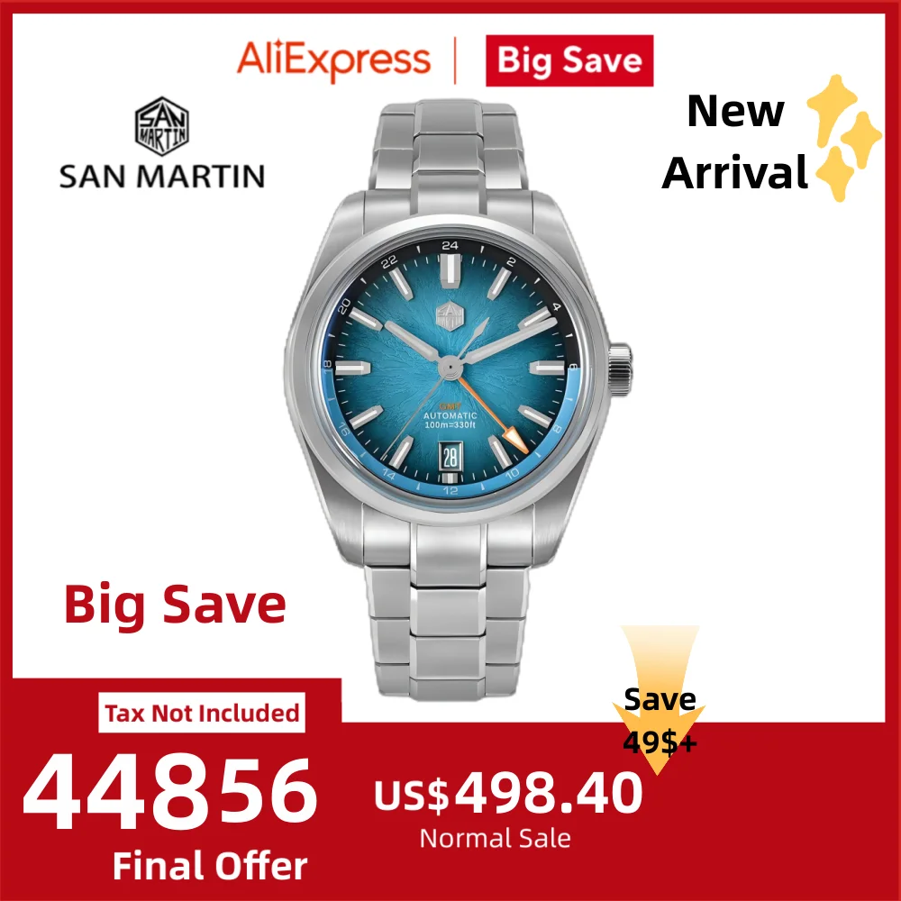 San Martin 39 мм Miyota 9075 True GMT Часы Мужские Механические Автоматические Циферблаты JianZhan 6H Дата BGW-X1 Водонепроницаемые 10Bar Swim SN0144BGX
San Martin 39 мм Miyota 9075 True GMT Часы Мужские Механические Автоматические Циферблаты JianZhan 6H Дата BGW-X1 Водонепроницаемые 10Bar Swim SN0144BGX