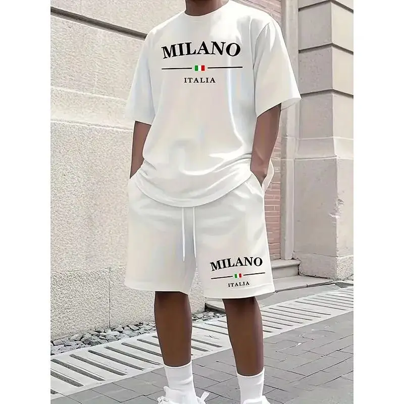 Men's 2026 Summer New Men's and Women's Sports T-shirt Set with Printed Round Neck Casual Fashion Shorts Two-piece Set
Men's 2026 Summer New Men's and Women's Sports T-shirt Set with Printed Round Neck Casual Fashion Shorts Two-piece Set