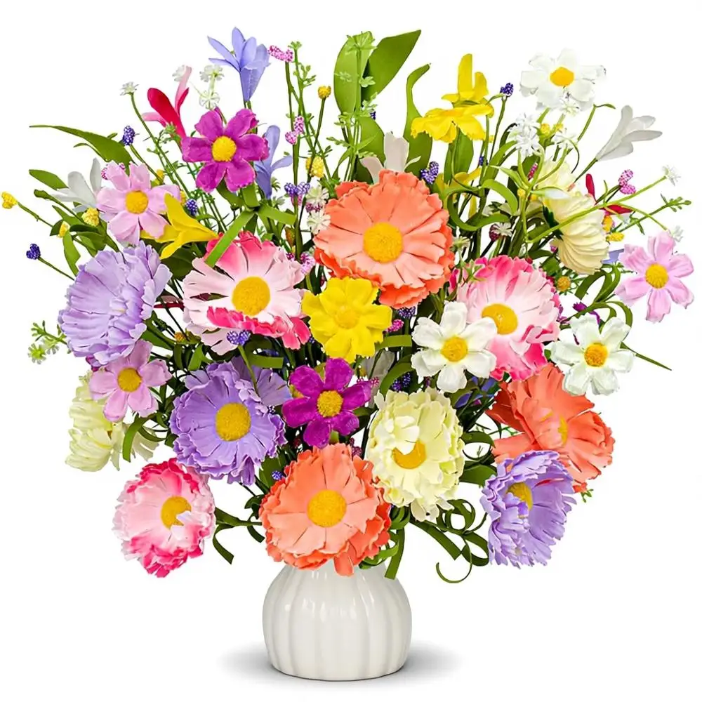 12 Pack 17 Inch Artificial Spring Floral Stems with Daisies and Eucalyptus for Wedding and Home Decor
12 Pack 17 Inch Artificial Spring Floral Stems with Daisies and Eucalyptus for Wedding and Home Decor