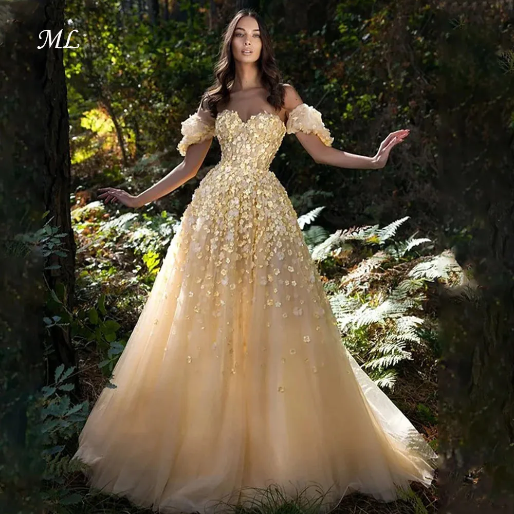 ML Exquisite 3D Floral Wedding Party Dress Off Shoulder Short Puff Sleeves A-Line Bridal Gown Customized Robe De Mariée 2026 New
ML Exquisite 3D Floral Wedding Party Dress Off Shoulder Short Puff Sleeves A-Line Bridal Gown Customized Robe De Mariée 2026 New