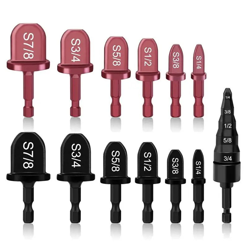 Aug. 13 Piece Copper Flaring Tool Pipe Expander, Black & Wine Red Carbon Steel 1/4In,3/8In,1/2In,5/8In,3/4In,7/8In Boring Drill
Aug. 13 Piece Copper Flaring Tool Pipe Expander, Black & Wine Red Carbon Steel 1/4In,3/8In,1/2In,5/8In,3/4In,7/8In Boring Drill