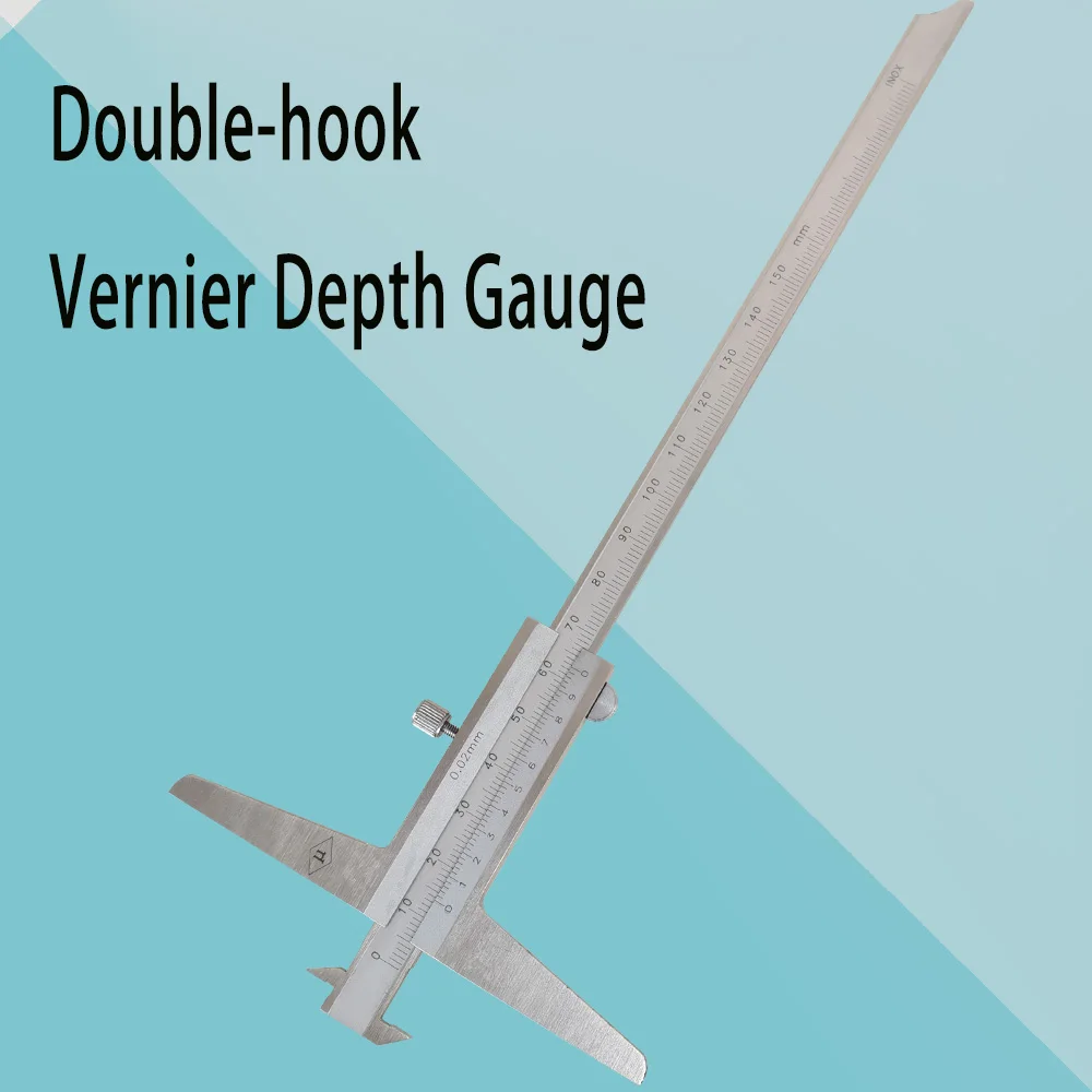 Double hooks Vernier depth gauge small deep hole inside groove width height distance Thickness face up down two tips measure
Double hooks Vernier depth gauge small deep hole inside groove width height distance Thickness face up down two tips measure
