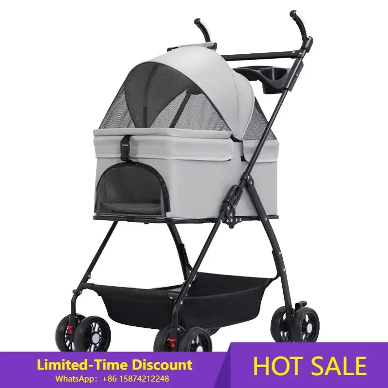 Wholesale High Quality Customizable One-hand Fast Folding Waterproof 4-Wheel and Dog Pet Stroller
Wholesale High Quality Customizable One-hand Fast Folding Waterproof 4-Wheel and Dog Pet Stroller