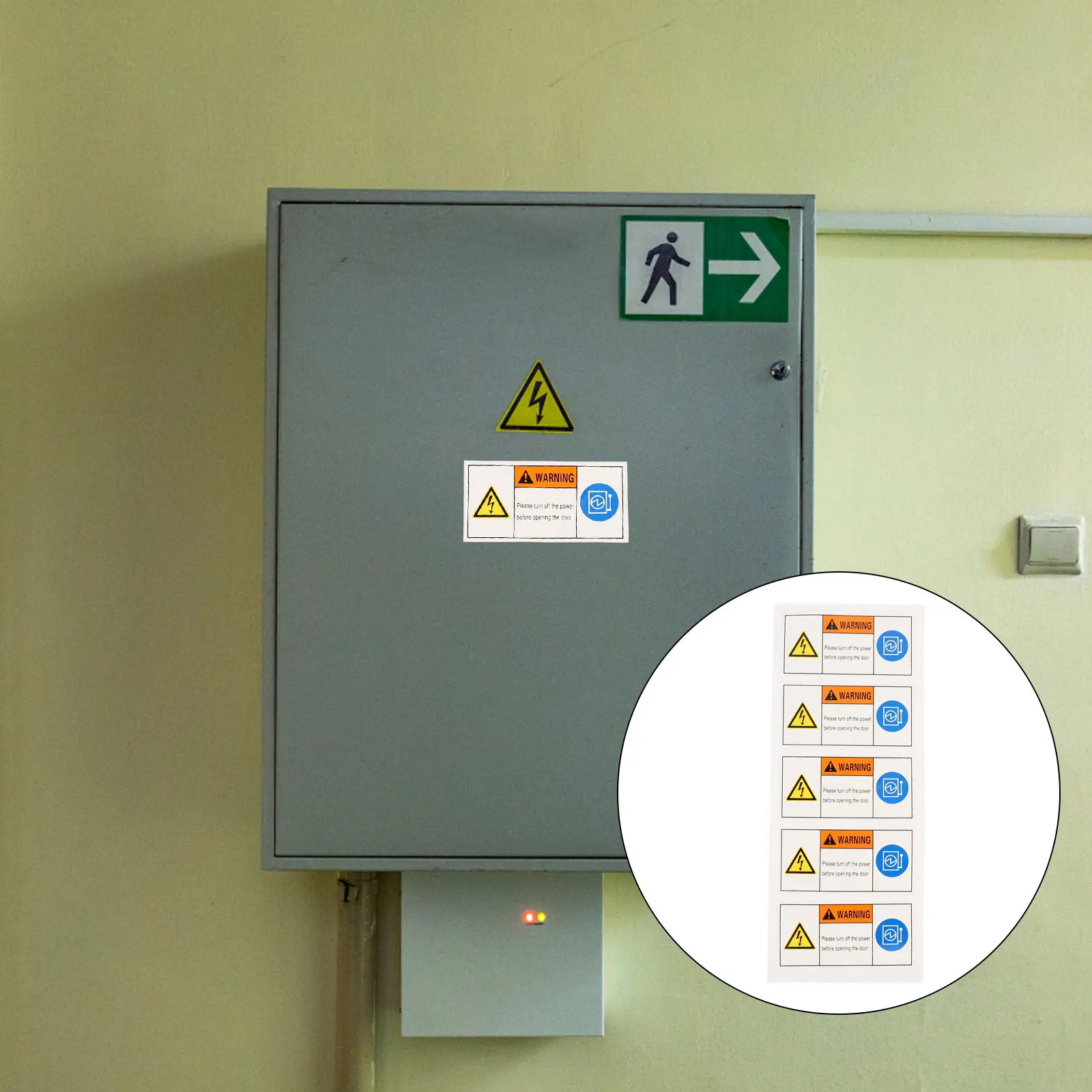 5Pcs Safety Warning Sign Sticker Electric Box Caution Decal Premium PVC Material High Adhesion Easy Application for Machinery