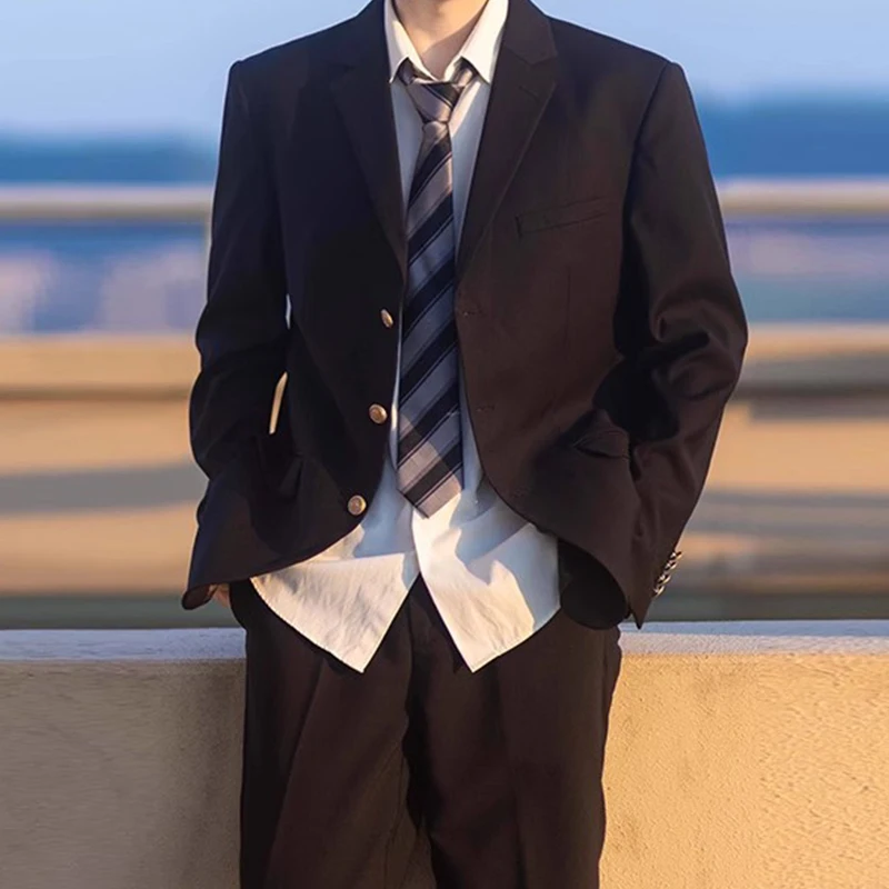 Black Casual Men's Suit Pants Set Pure Color Daily Outerwear Top Student DK Uniform School Youth Fashion Standard Fit Four Se...
Black Casual Men's Suit Pants Set Pure Color Daily Outerwear Top Student DK Uniform School Youth Fashion Standard Fit Four Se...