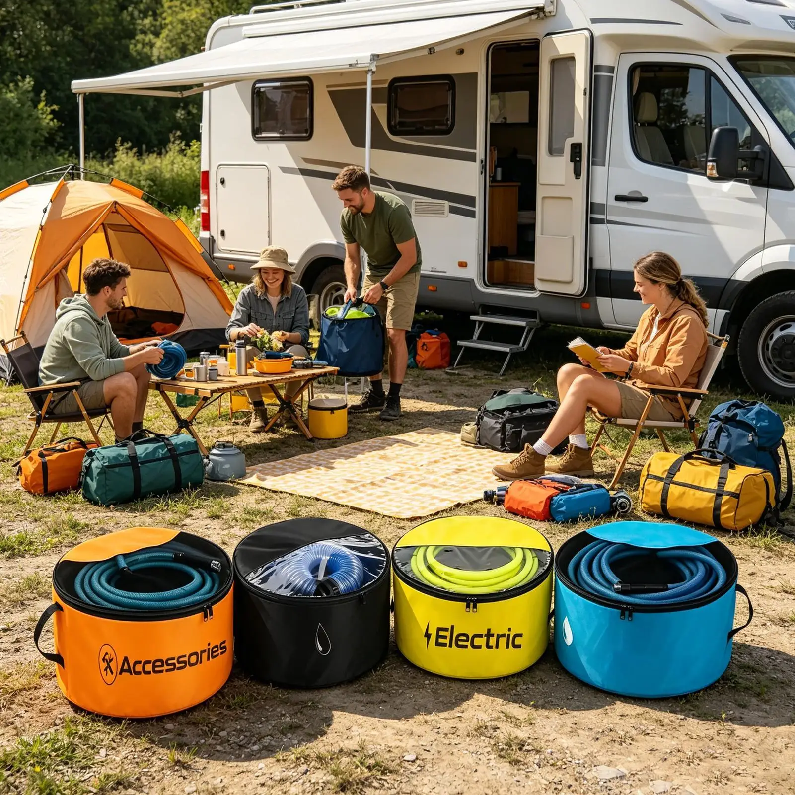 RV Hose Storage Bag 4 Pieces Waterproof Breathable Organizer Two-Way Zipper Closures RV Hose Bag with Visible Cover
RV Hose Storage Bag 4 Pieces Waterproof Breathable Organizer Two-Way Zipper Closures RV Hose Bag with Visible Cover