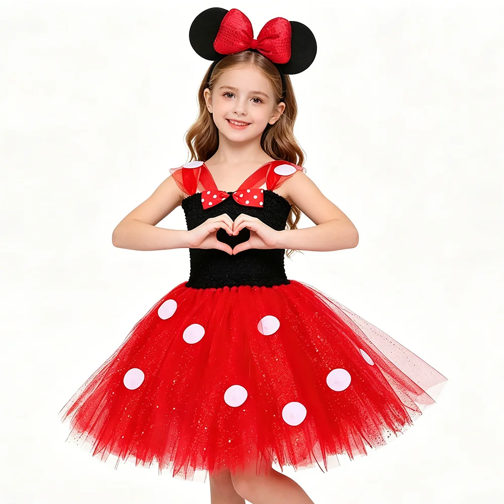 Kids Sparkly Red Cartoon Mouse Costumes Girls Sequin Polka Dot Bow Tutu Dress with Ears Headband for Birthday Party Photo Shoot
Kids Sparkly Red Cartoon Mouse Costumes Girls Sequin Polka Dot Bow Tutu Dress with Ears Headband for Birthday Party Photo Shoot