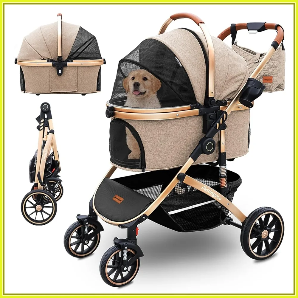 3-in-1 Folding Pet Stroller with 4 Wheels, Removable Carrier & Storage Basket for Small to Large Dogs & Cats Up to 60 lbs
3-in-1 Folding Pet Stroller with 4 Wheels, Removable Carrier & Storage Basket for Small to Large Dogs & Cats Up to 60 lbs