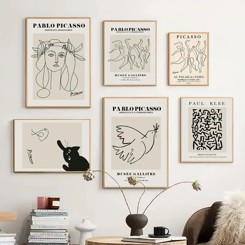 Pablo Picasso Exhibition Posters Black Cat Vintage Canvas Painting Abstract Line Dove Picture Modern Gallery Wall Art Home Decor
Pablo Picasso Exhibition Posters Black Cat Vintage Canvas Painting Abstract Line Dove Picture Modern Gallery Wall Art Home Decor